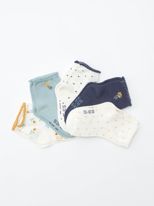 Set of 5 pairs of stretchy knit socks - Kiabi