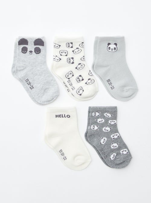 Set of 5 pairs of stretchy knit socks - Kiabi