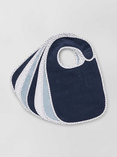 Set of 7 Lined Terry Bibs - Kiabi