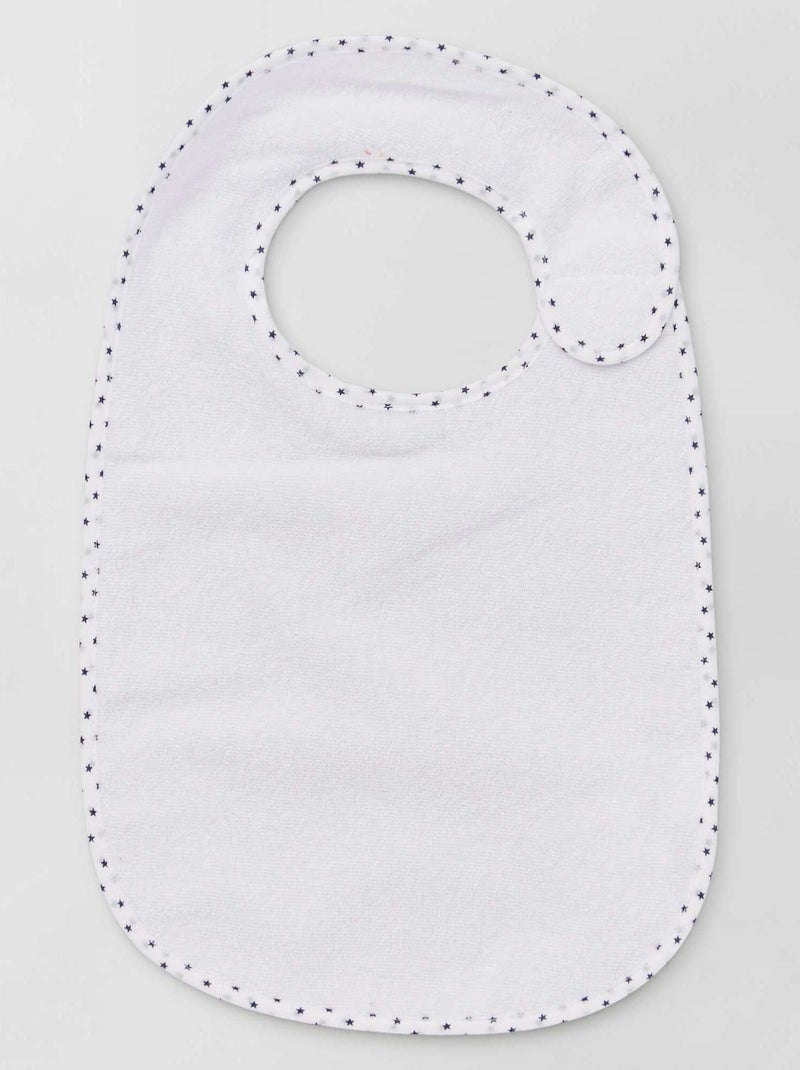 Set of 7 Lined Terry Bibs BLUE - Kiabi