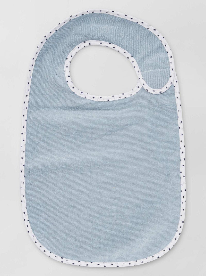 Set of 7 Lined Terry Bibs BLUE - Kiabi