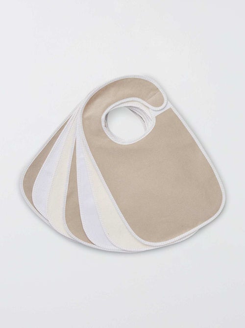 Set of 7 Lined Terry Bibs - Kiabi
