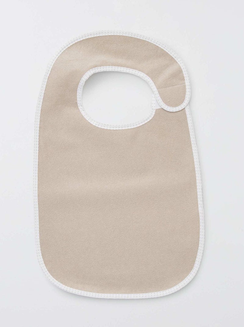 Set of 7 Lined Terry Bibs BROWN - Kiabi