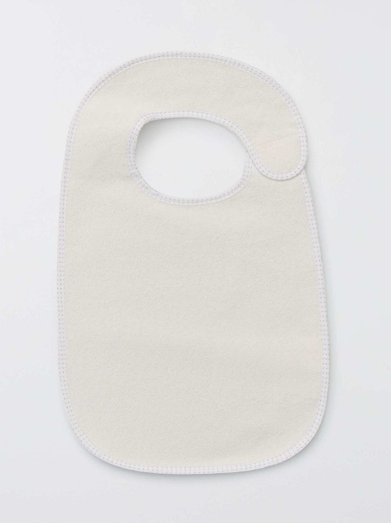 Set of 7 Lined Terry Bibs BROWN - Kiabi