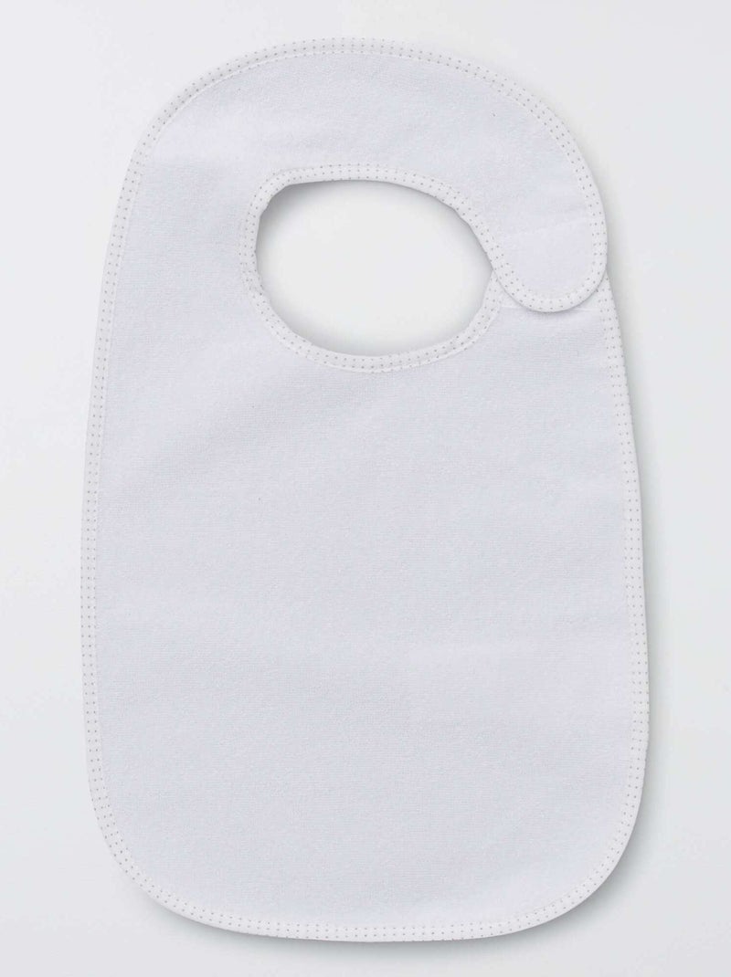 Set of 7 Lined Terry Bibs BROWN - Kiabi