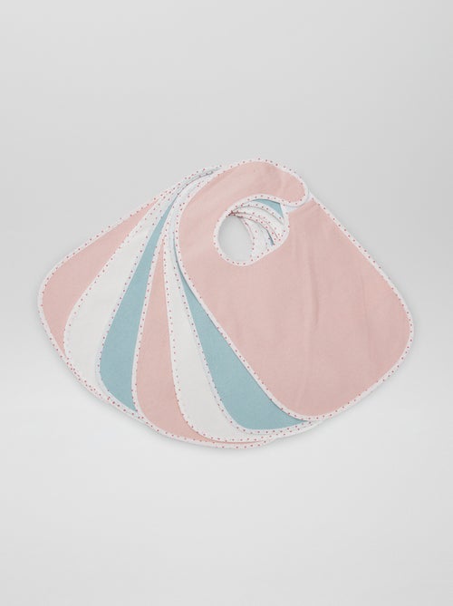 Set of 7 Lined Terry Bibs - Kiabi