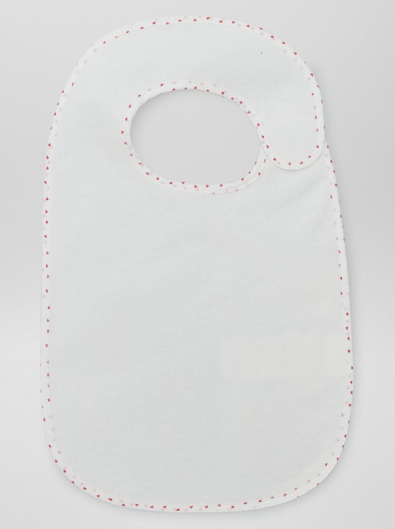 Set of 7 Lined Terry Bibs WHITE - Kiabi