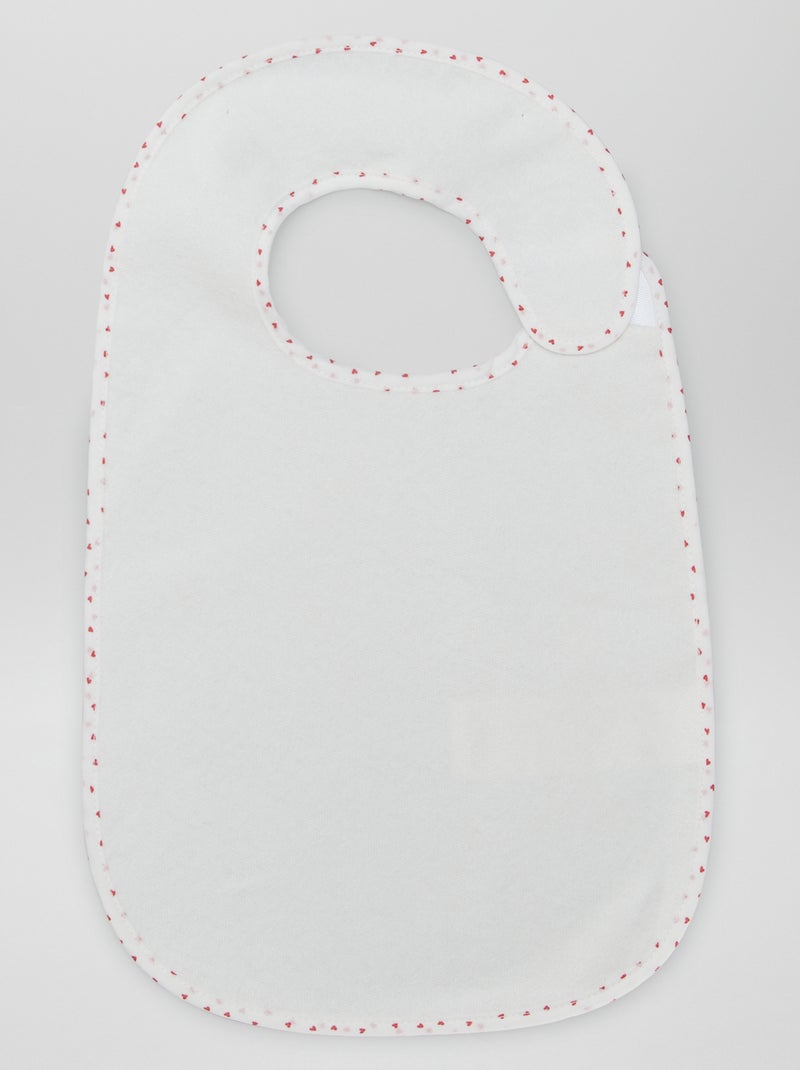 Set of 7 Lined Terry Bibs WHITE - Kiabi