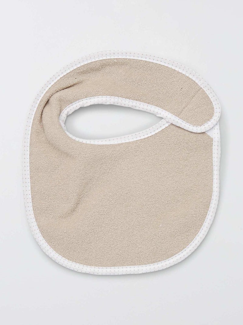 Set of 7 Terry Bibs with Hook-and-Loop Fastening BROWN - Kiabi