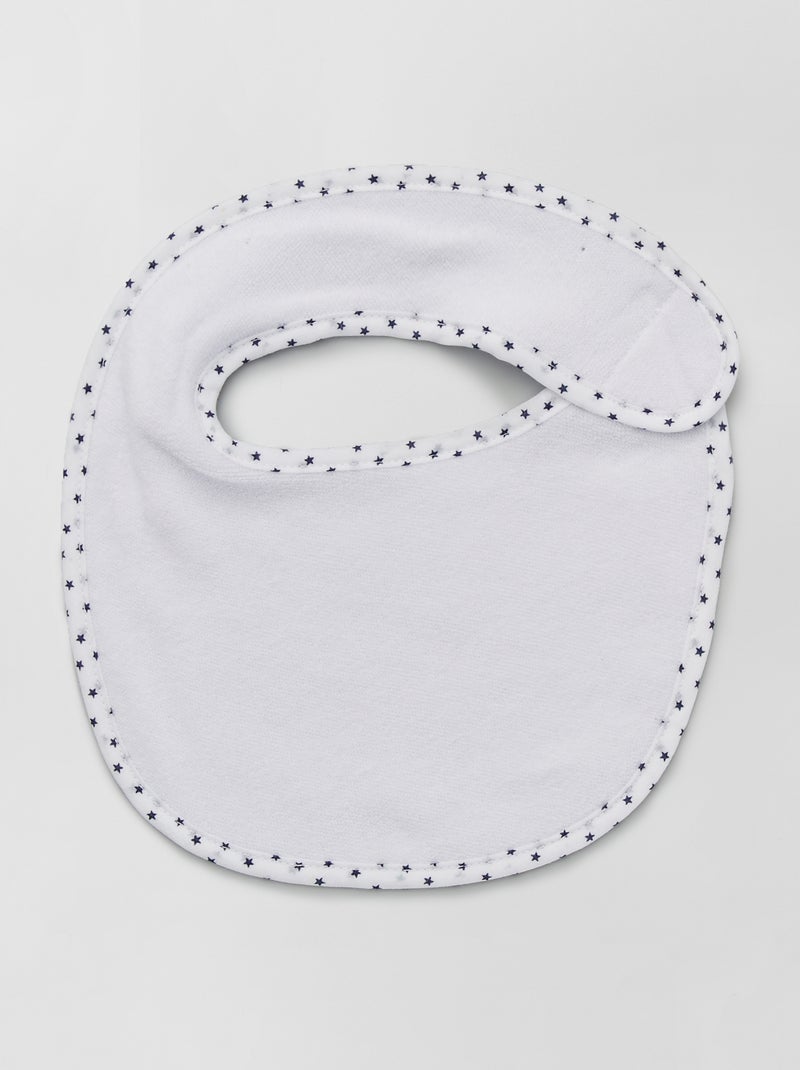 Set of 7 Terry Cloth Bibs with Hook-and-Loop Fastener BLUE - Kiabi