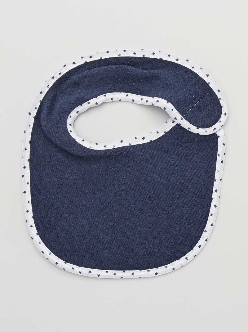 Set of 7 Terry Cloth Bibs with Hook-and-Loop Fastener BLUE - Kiabi