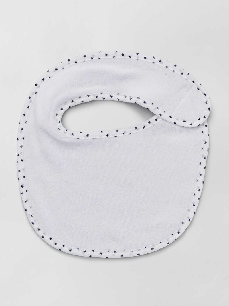 Set of 7 Terry Cloth Bibs with Hook-and-Loop Fastener BLUE - Kiabi