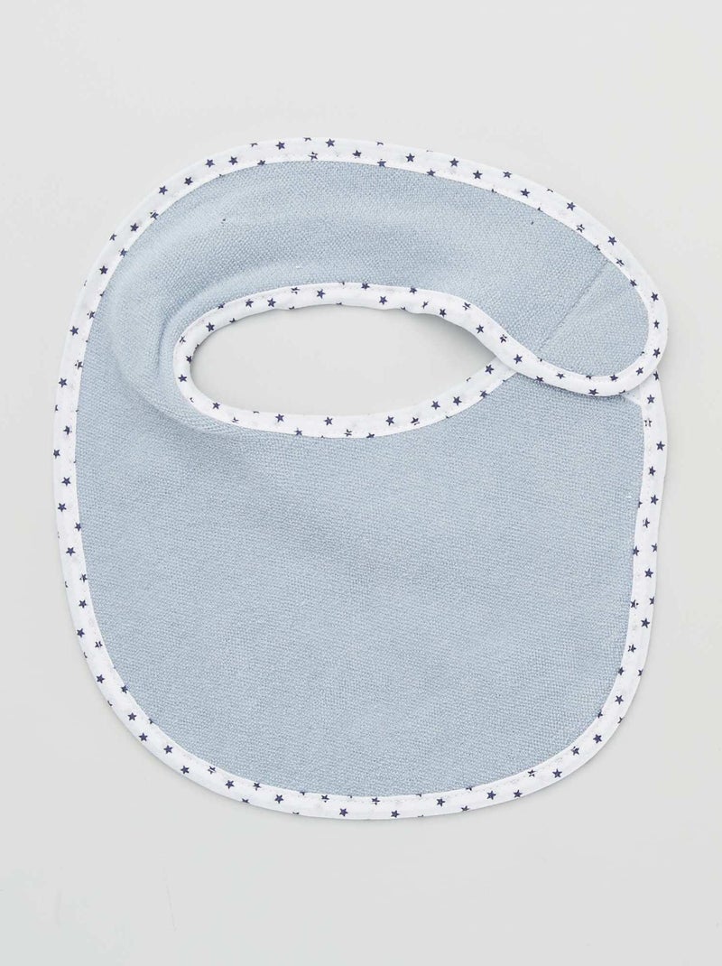 Set of 7 Terry Cloth Bibs with Hook-and-Loop Fastener BLUE - Kiabi