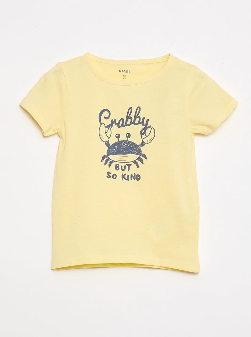 Set pigiama t-shirt + pantaloncini - 2 pezzi Giallo - Kiabi