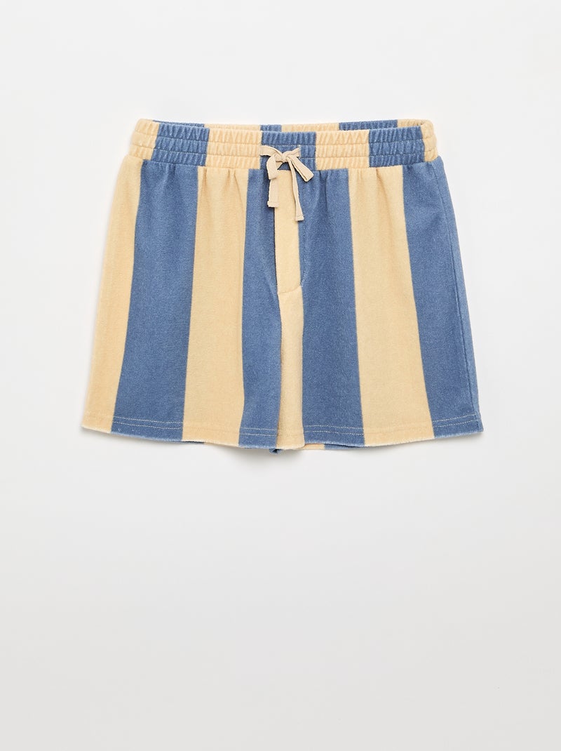 Set Shorts + T-Shirt aus Bouclé-Strick Blau - Kiabi