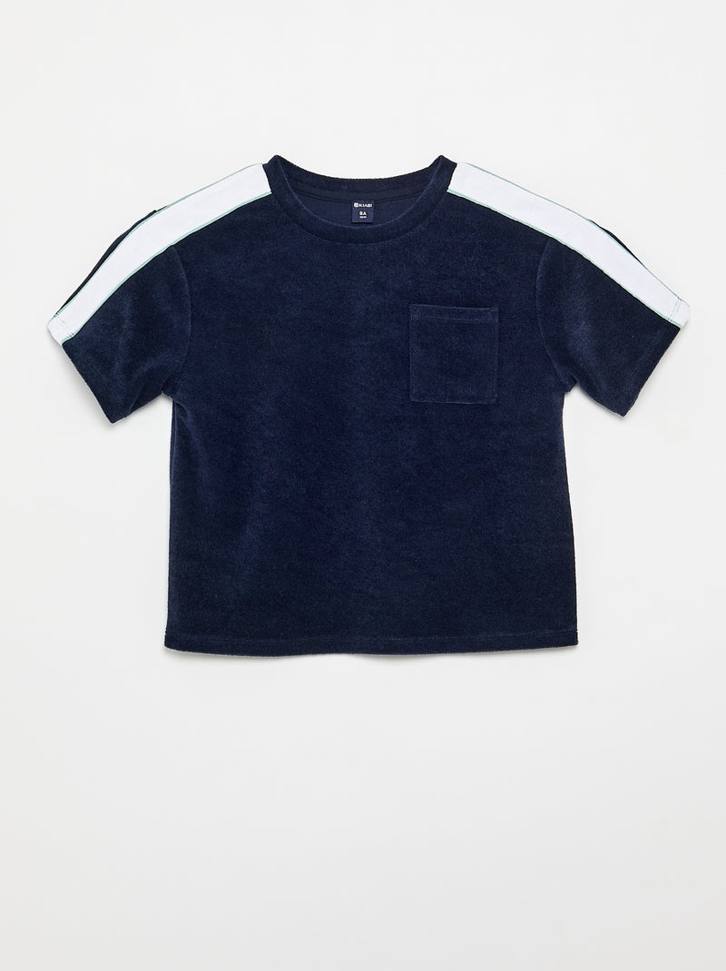 Set Shorts und T-Shirt mit Kontraststreifen Blau - Kiabi