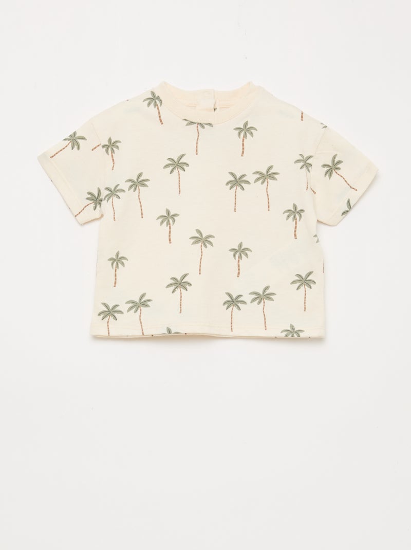 Set T-Shirt + Shorts mit Muster - 2-teilig Weiß - Kiabi
