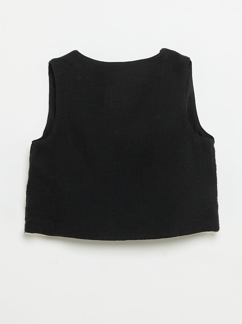 Set: Trägertop und Gilet Schwarz - Kiabi