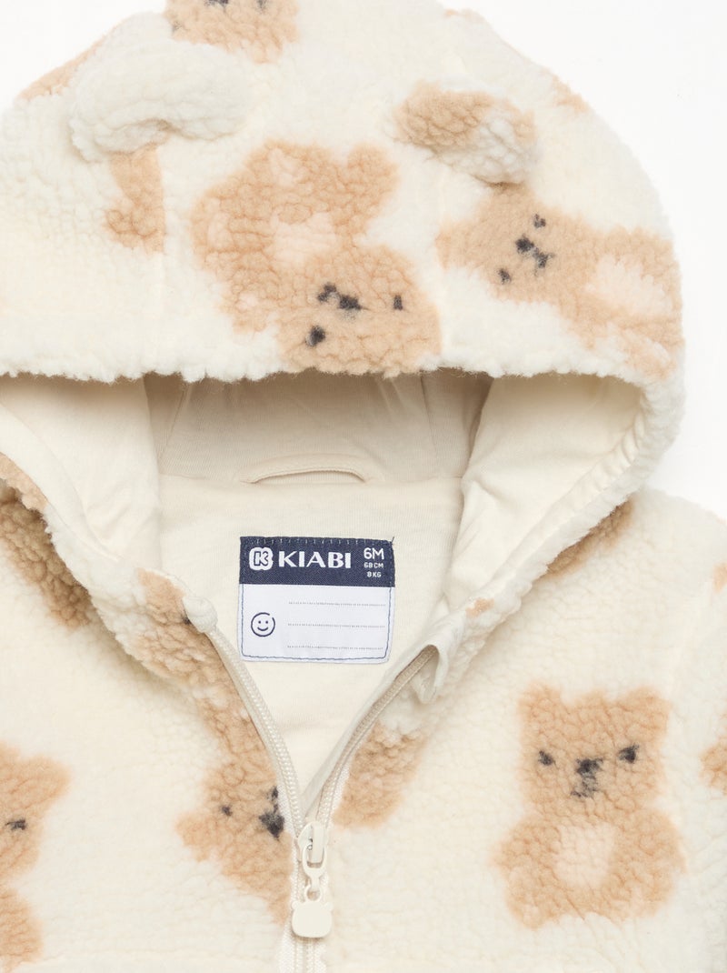 Shearling-look jacket Beige - Kiabi