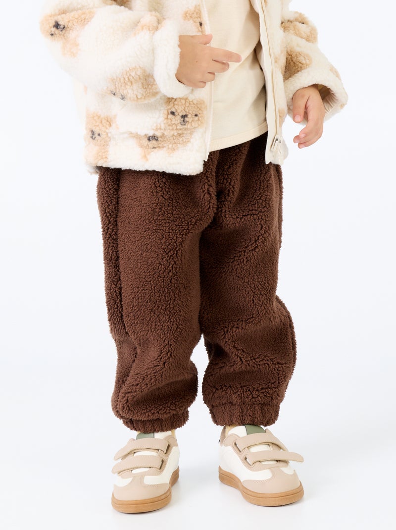 Sherpa-effect trousers Brown - Kiabi