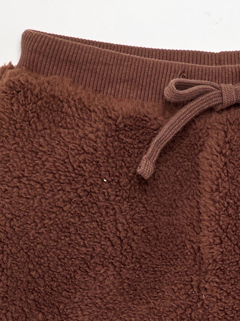 Sherpa-effect trousers Brown - Kiabi