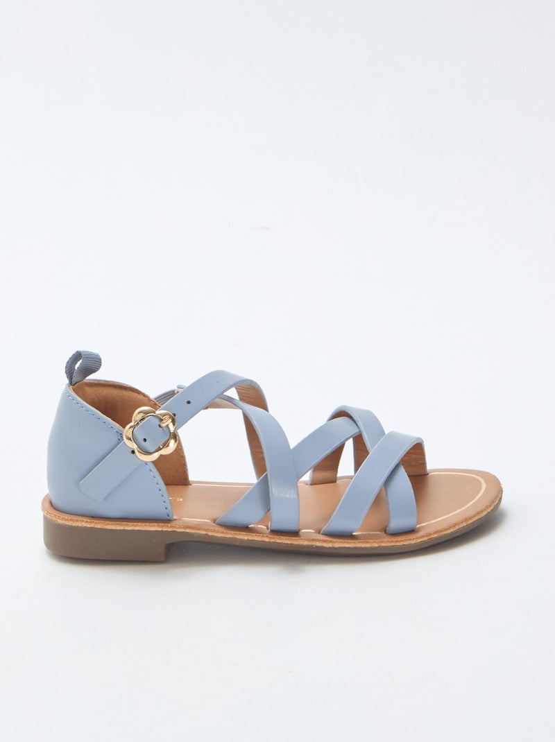 Shimmering Strap Sandals Blue - Kiabi