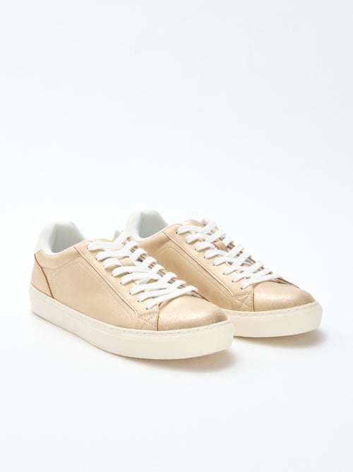 Shiny Suedette Low-Top Sneakers - Kiabi