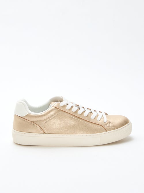 Shiny Suedette Low-Top Sneakers - Kiabi