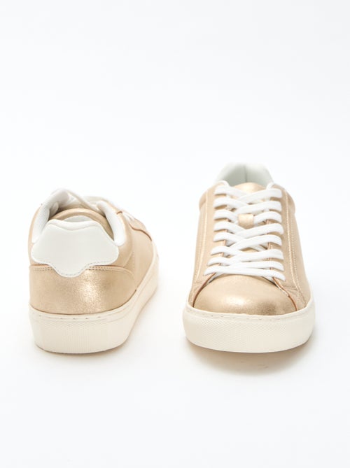 Shiny Suedette Low-Top Sneakers - Kiabi