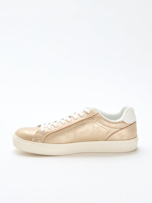 Shiny Suedette Low-Top Sneakers - Kiabi