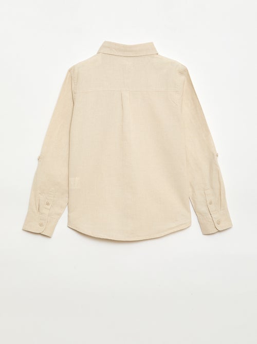 Shirt with Pocket and Roll-Up Sleeves - Kiabi