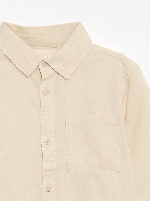 Shirt with Pocket and Roll-Up Sleeves - Kiabi