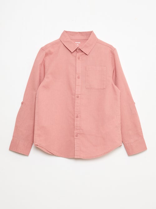 Shirt with Pocket and Roll-Up Sleeves - Kiabi