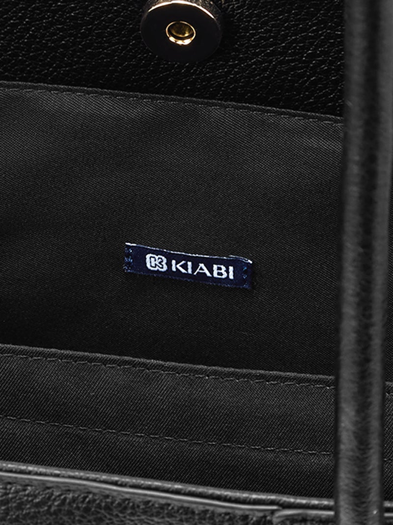 Shopper-Tasche aus Lederimitat Schwarz - Kiabi