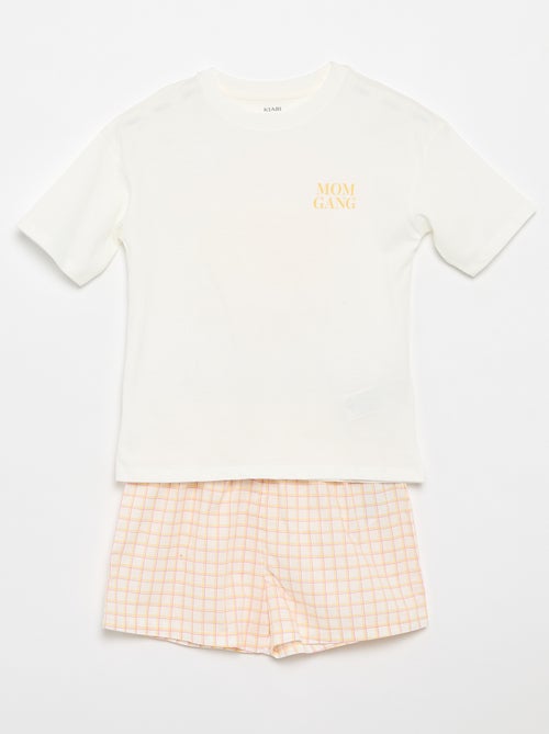 Short 2-Piece Pajama Set - Kiabi Short 2-Piece Pajama Set - Kiabi