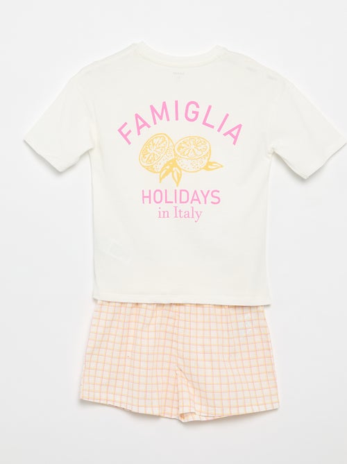 Short 2-Piece Pajama Set - Kiabi Short 2-Piece Pajama Set - Kiabi