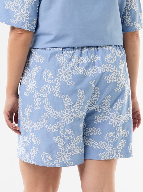 Short à broderies florales - Kiabi