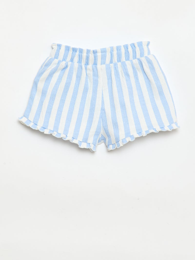 Short à motif avec base volantée Bleu - Kiabi