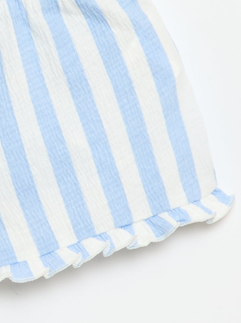 Short à motif avec base volantée Bleu - Kiabi