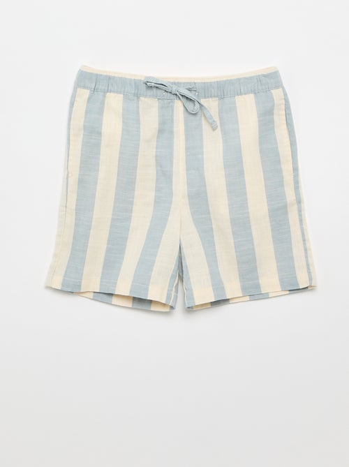 Short à rayures et taille élastiquée - Kiabi