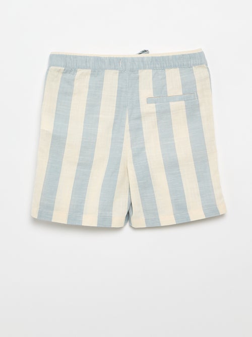 Short à rayures et taille élastiquée - Kiabi