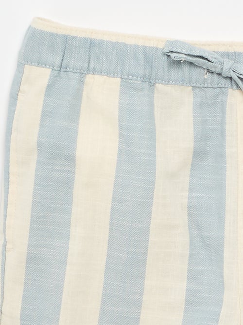 Short à rayures et taille élastiquée - Kiabi