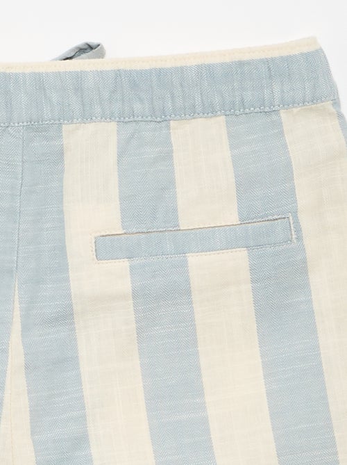 Short à rayures et taille élastiquée - Kiabi