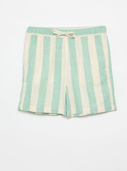 Short à rayures et taille élastiquée - Kiabi
