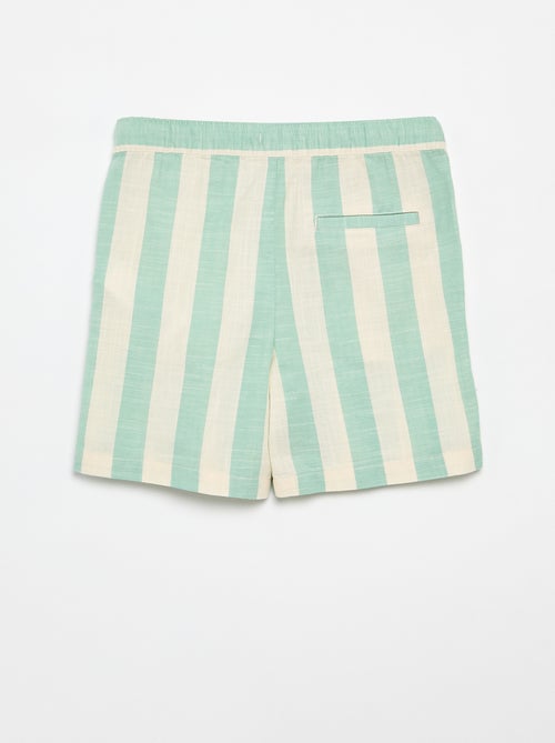 Short à rayures et taille élastiquée - Kiabi