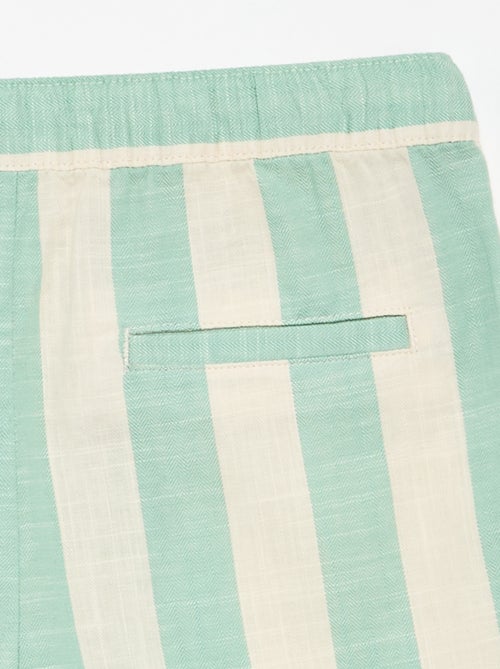Short à rayures et taille élastiquée - Kiabi