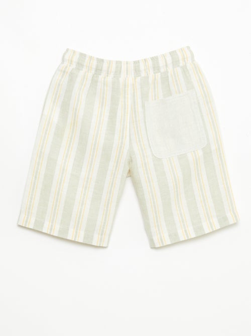 Short a righe con elastico in vita in lino e cotone - Kiabi