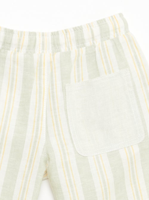 Short a righe con elastico in vita in lino e cotone - Kiabi