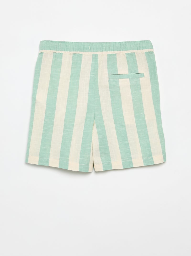 Short a righe con vita elasticizzata Verde - Kiabi