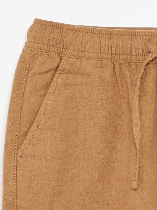 Short a righe leggero in misto lino - Kiabi